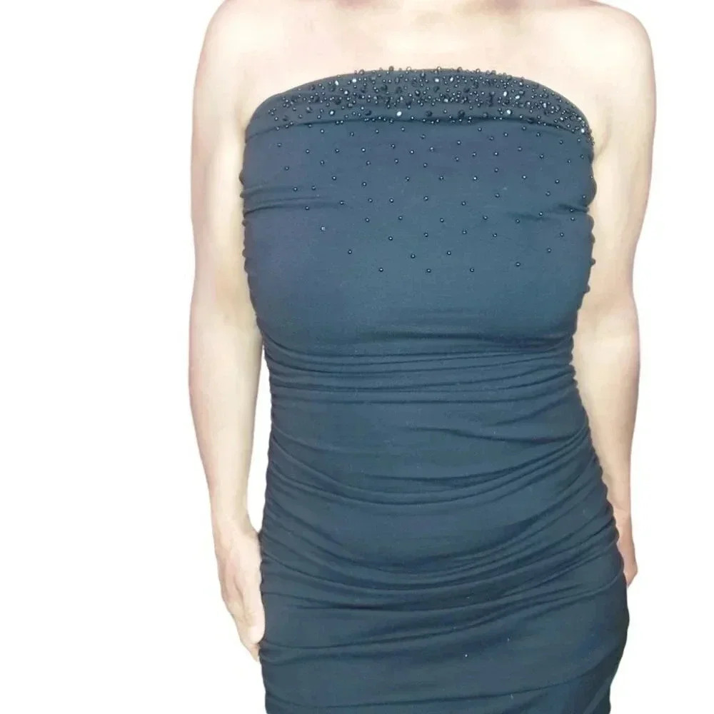 Express Strapless Dress Sexy Basic Black Size M - Picture 11 of 15